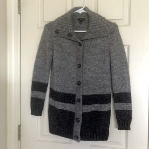 Talbots Grey Button Down Sweater Cardigan Size P